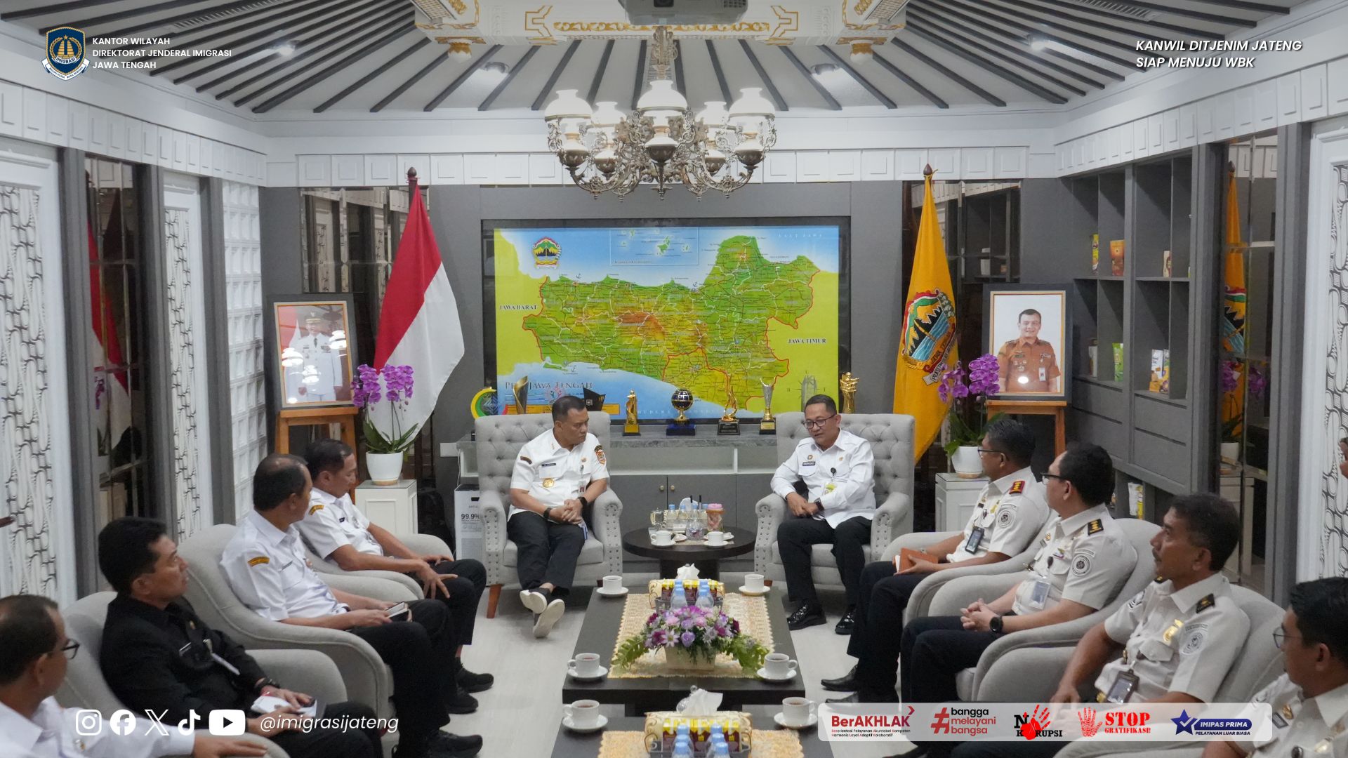 Perkuat Sinergi Pelayanan Publik, Kanwil Ditjen Imigrasi Jateng Audiensi dengan Gubernur Jawa Tengah